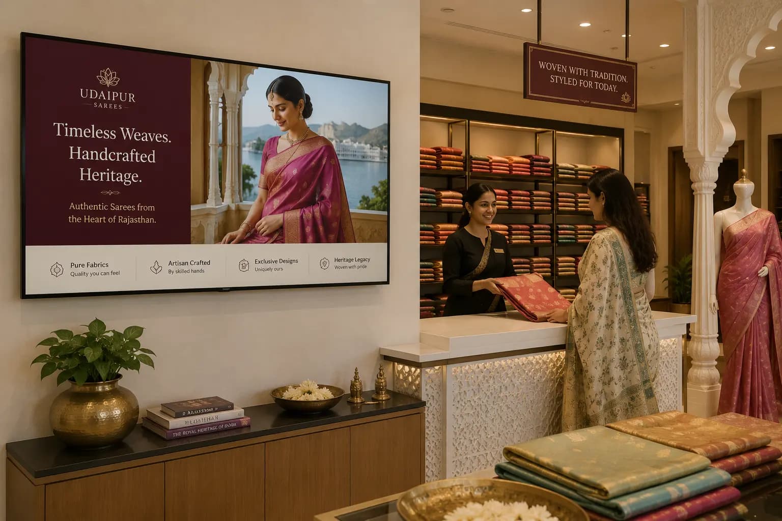 Screeno digital signage in a retail store showcasing promotions